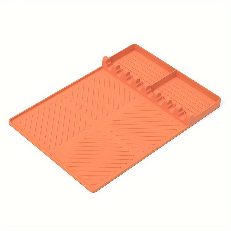 Silicone Grill Mat Compatible with Blackstone, Silicone Griddle Tools Mat with Drip Pad, Spatula Mat for Outdoor Grill Kitchen C