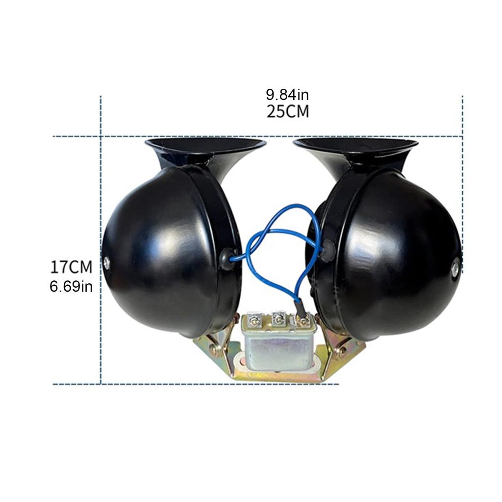 2Pcs/lot Universal Loud Car Horn Dc 12V/24V Electric Snail Horn Super Loud Waterproof Subwoofer for Car Truck Suv Boat Accessory