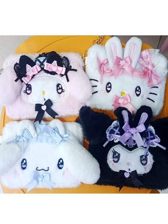 Плюшевая брелок-кошелек Hello Kitty с холщовым держателем для карт для детей и взрослых