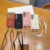 Кошелек Держатель для карт Чехол для Samsung Galaxy S25 Ultra S24 FE S21 S22 S23 Plus S20 Edge Ремешок-шнурок через плечо Обложка из ПУ кожи