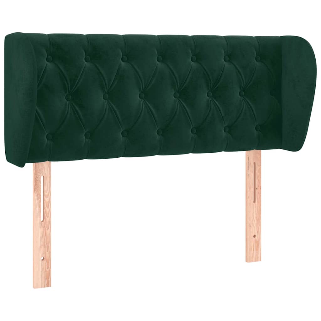 Headboard with Ears Dark Green 93 x 23 x 78 88 cm Velvet