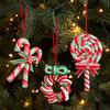 Christmas Lollipop Ornament Colorful Polymer Clay Peppermint Candy Cane Hanging Decoration Xmas Tree Holiday Party Home Decor Festival Gift