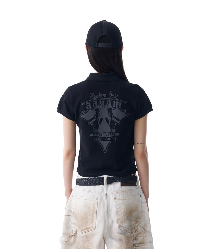 AAKAM Crack Printed Pk T-Shirts (Black)