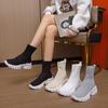Fashion Women Boots Slip On Western Ankle Boots Platform Knitted Ladies Autumn Socks Boots for Women Fashion Female Booties 2024