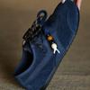 Матовая мягкая кожа синие немецкие тренировочные туфли женские модные повседневные туфли 2025 новые ранняя осень ретро Форрест Гамп женские туфли лодочки