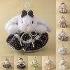 Cute Plush Bunny Bag Charm With Long Fur Material For Couples Gift