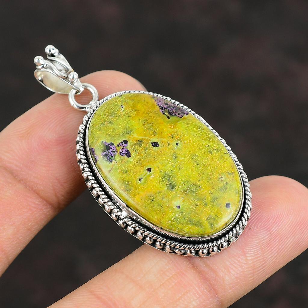 Подвеска из стихтита, серебряная подвеска 925 пробы, ювелирное украшение ручной работы, подвеска из драгоценного камня, красивые ювелирные изделия из стихтита, подарки для мамы, абсолютно новый кулон