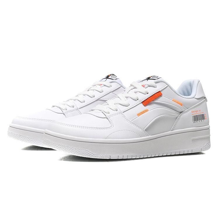 Li-Ning Trendy Casual Non-Slip Wear-Resistant Low-Top Skate Shoes Men Sneakers White Orange AGCN357-1