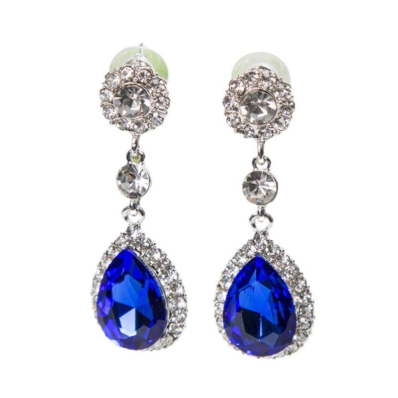 Длинные женские серьги из цинкового сплава с кристаллами и бриллиантами в новом стиле