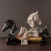 Modern Animal Sculpture Art Miniatures Figurine Micro Landscape Horse Head Statue  Cabinet