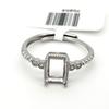 Основа кольца из стерлингового серебра S925 с микро-паве, квадратная, 5x7, для самостоятельной установки камня