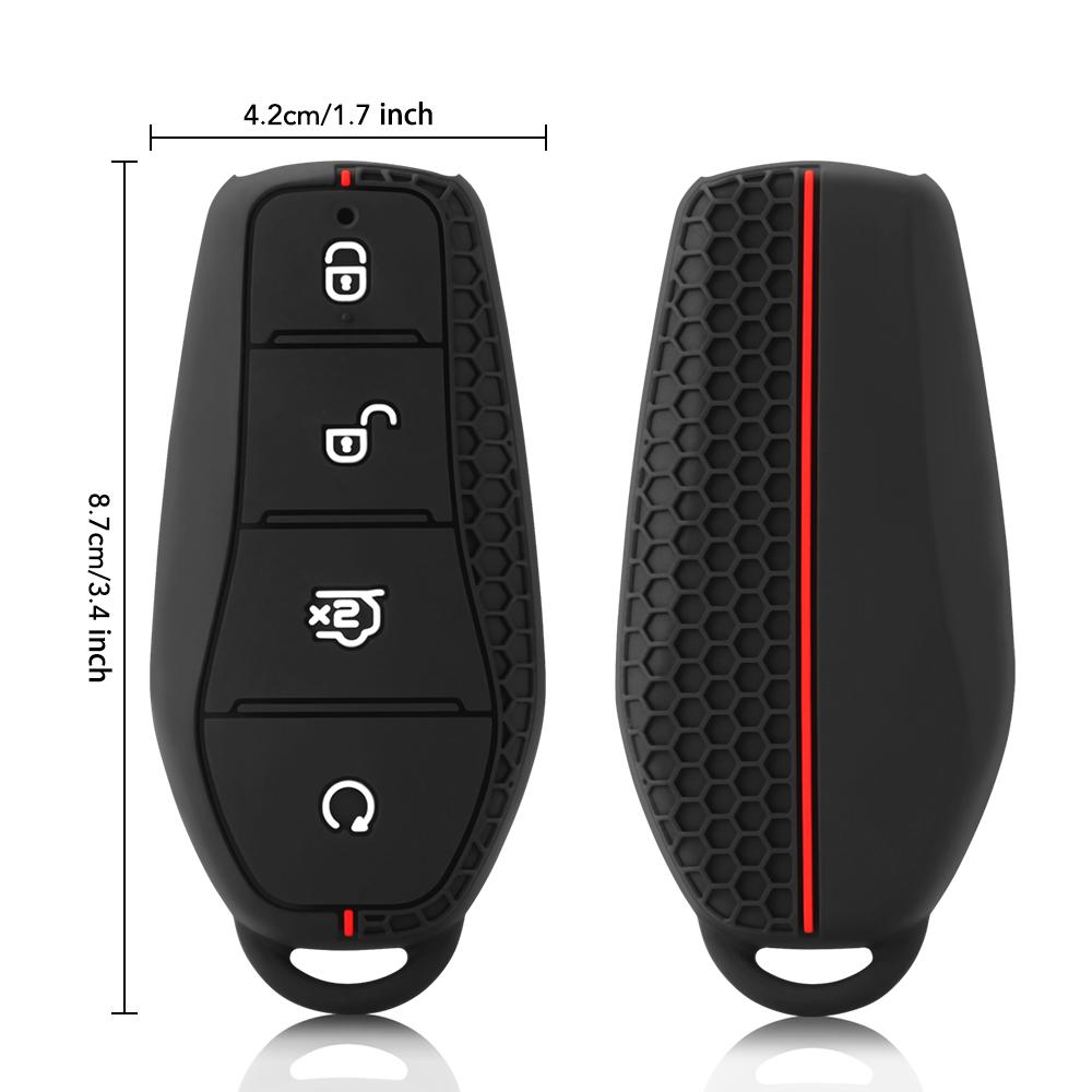 Silicone Car Key Case Cover Skin Protector Rubber Shell Holder for BYD Han Ev Tang Dm/Qin PLUS/Song Pro/MAX/Yuan Dolphin Buckle
