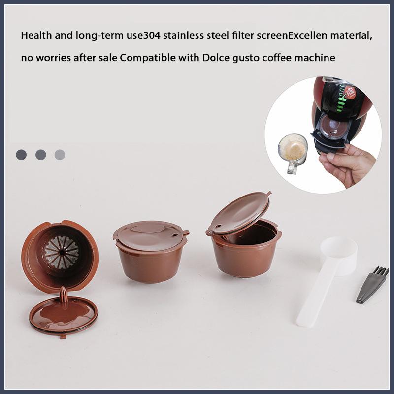3 шт. многоразовых кофейных капсул для кофемашины Nescafe Dolce Gusto, многоразовые капсулы, совместимые с фильтрами, диспенсер для чашек