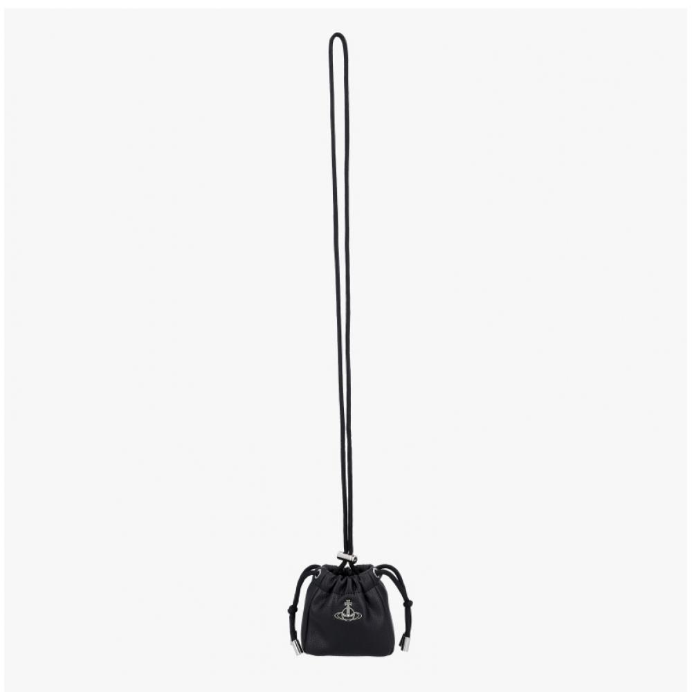 Vivienne Westwood Веганская Био-Зеленая Зернистая Сумка-Мешочек Hillary Micro Bucket Pouch Bag N403