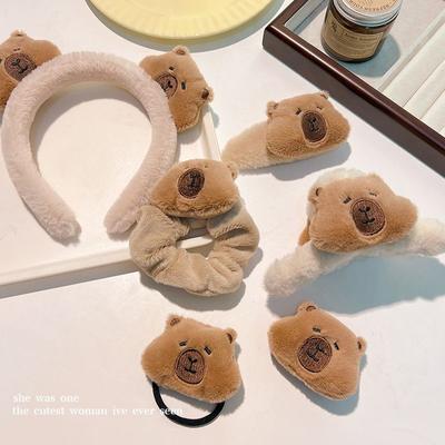 Милый топ с высоким черепом, резинки для волос Capybara, плюшевая повязка на голову Capybara, мягкая забавная повязка на голову в виде дельфина для женщин