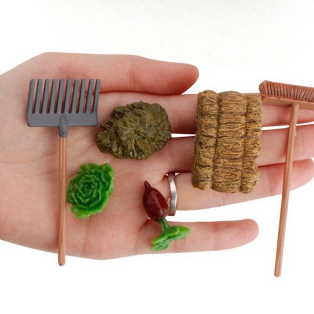 Vegetable Field Dollhouse Simulation Vegetable Farm Mini Farm Miniature Planting Tools  Kids Gift