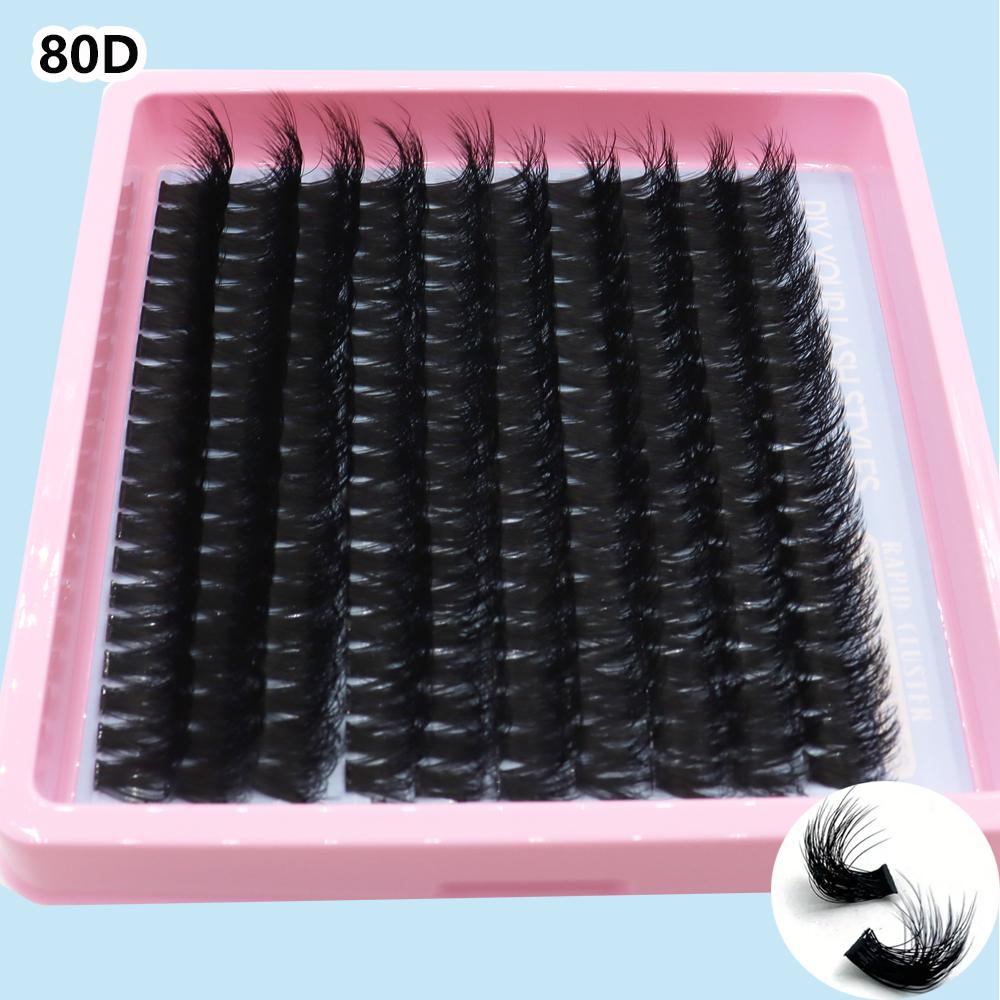 Черные пучковые ресницы, 10 рядов, термоклеевые ресницы CC/D/DD из меха норки, с длинными глазами.