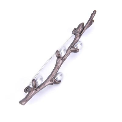 Винтажные броши-ветки с жемчугом и цветущей сливой, элегантная брошь-букет