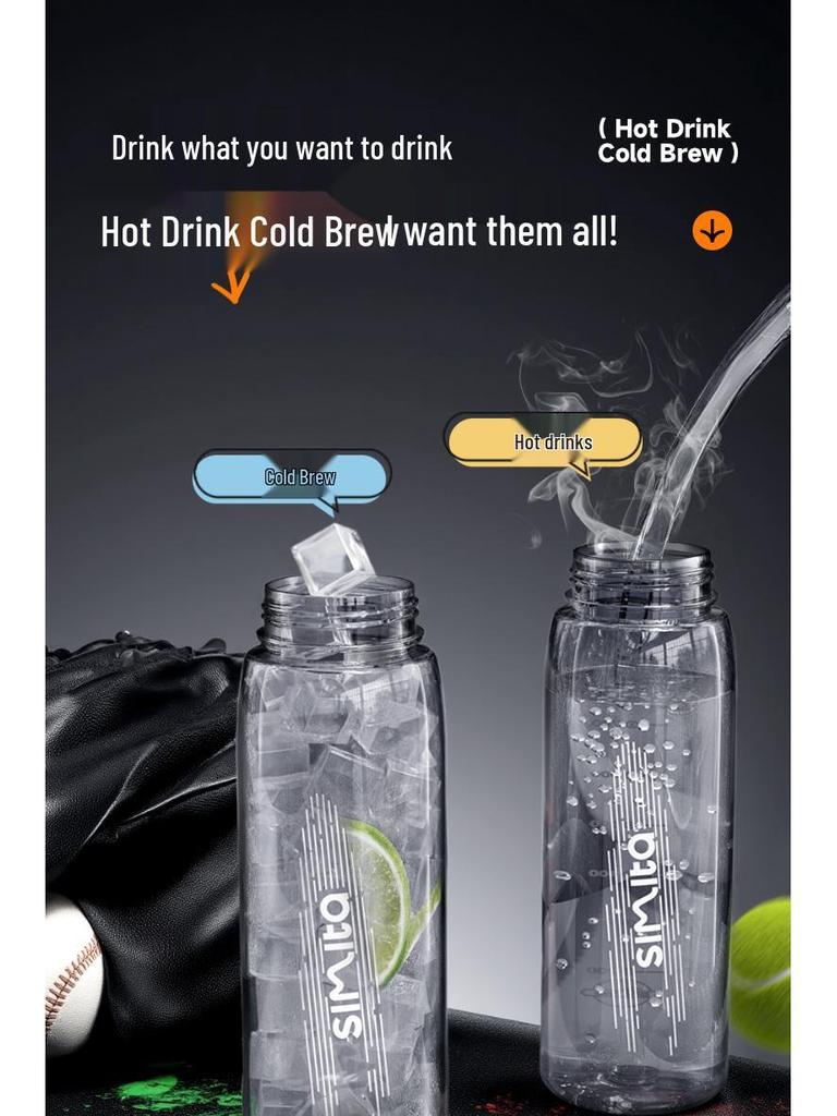 Large Capacity Tritan Sports Water Bottle - High Temperature Resistant Fitness Kettle for Men and Women