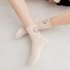 10 Pairs of Female Autumn Leisure Lovely Smiling Face Coffee Color Perspiration Breathable Tube Socks
