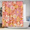 Vintage Floral Shower Curtain Waterproof Bathroom Decor Customizable Size Flower Pattern Home Decoration Orange/Pink/Yellow 72X8