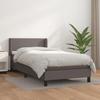 3130707 vidaXL Divan Bed with Mattress Grey 100x200 Cm Faux Leather