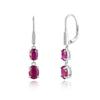 Light Luxury Precious July Birthstone Natural Filled Ruby Earrings S925 Silver Ladies Anniversary & Banquet & Birthday Gift