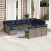VidaXL Garden Lounge Set with Cushions 13 Pcs, Patio Sofas, Outdoor Furniture Set, Modern, Grey 3218391