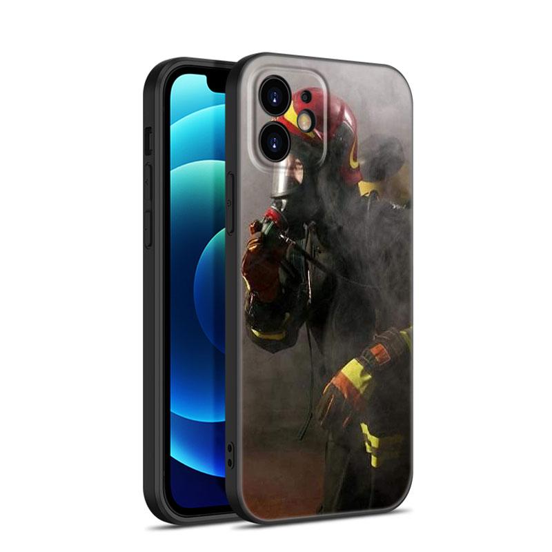Герои-пожарные Пожарный Чехол для телефона для Apple iPhone 12 13 Mini 11 14 15 Pro Max 7 8 X XR XS SE 2020 2022 Черный силиконовый чехол