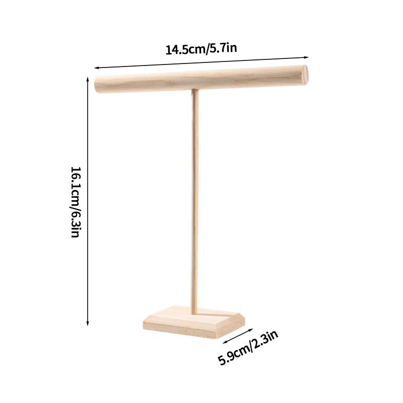 Т-образный дисплей для украшений, подставка для ожерелий, держатель для браслетов, органайзер для резинок для волос, деревянная стойка для хранения, дисплей для украшений