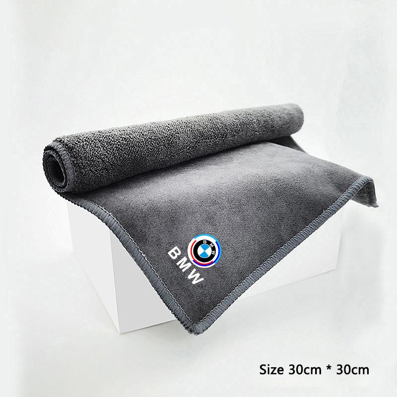 Microfiber Car Wash Towel Drying Cloth Cleaning Brush For BMW 50th Anniversary 1 3 5 7 Series F20 G30 G20 E87 E92 E91 E30 F11 X1 EB1