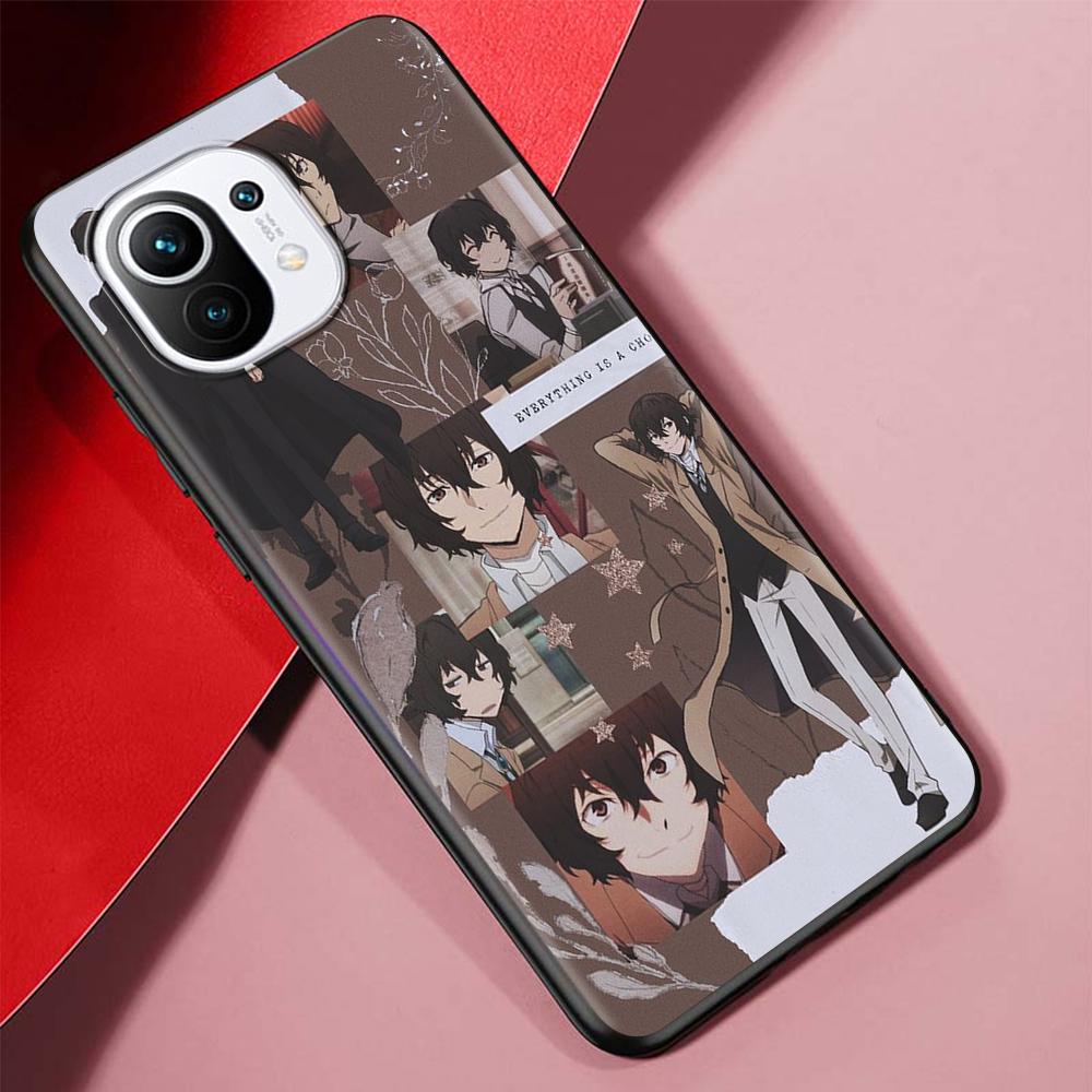 Japan Anime Bungou Stray Dogs Case for Xiaomi Mi 11 Ultra 11T 10T 9T Pro Note 10 A2 9 8 Lite A3 CC9E 10S Black Soft Phone Cover