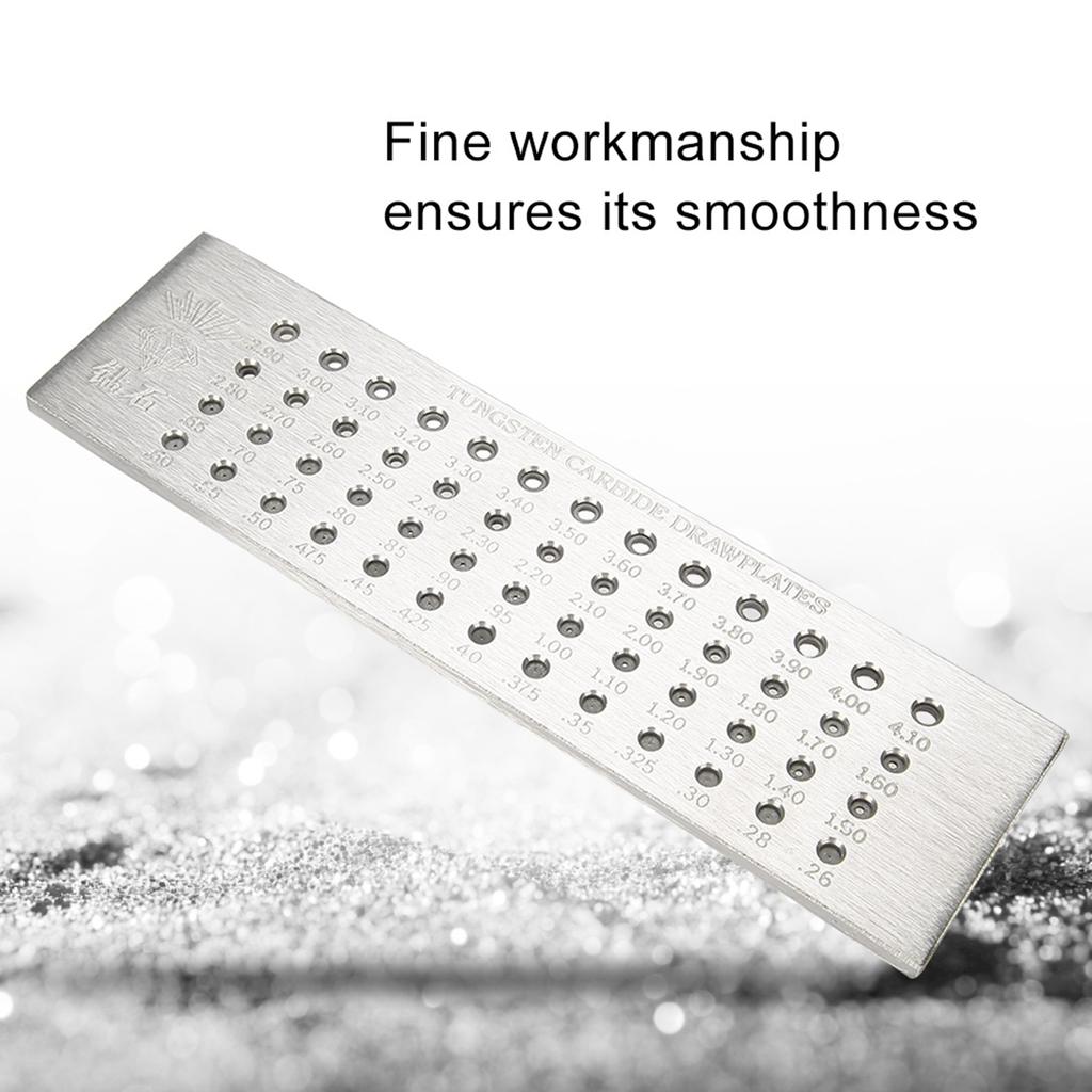 Волочильная доска из карбида вольфрама с 52 круглыми отверстиями 0,26-4,10 мм для изготовления ювелирных изделий