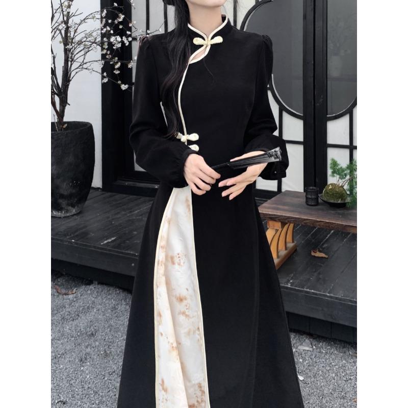 Chinese Style Retro Cheongsam Chinese Oversized Dress Long Qipao