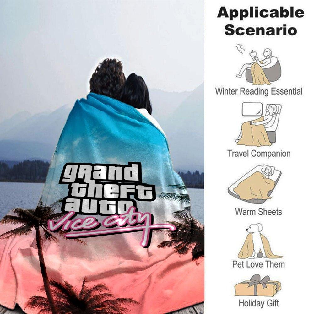1pc Grand Theft Auto Soft Flannel Blanket with Designer Print - A cozy blanket for all seasons, perfect for the couch, bed, officeB30