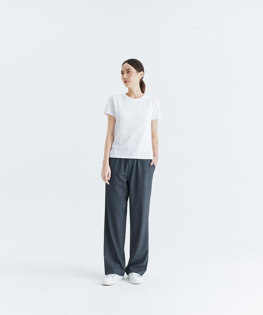 WHOLOVESART [Summer Fabric Added] Unisex Semi-Wide Elastic Waist Slacks Gray