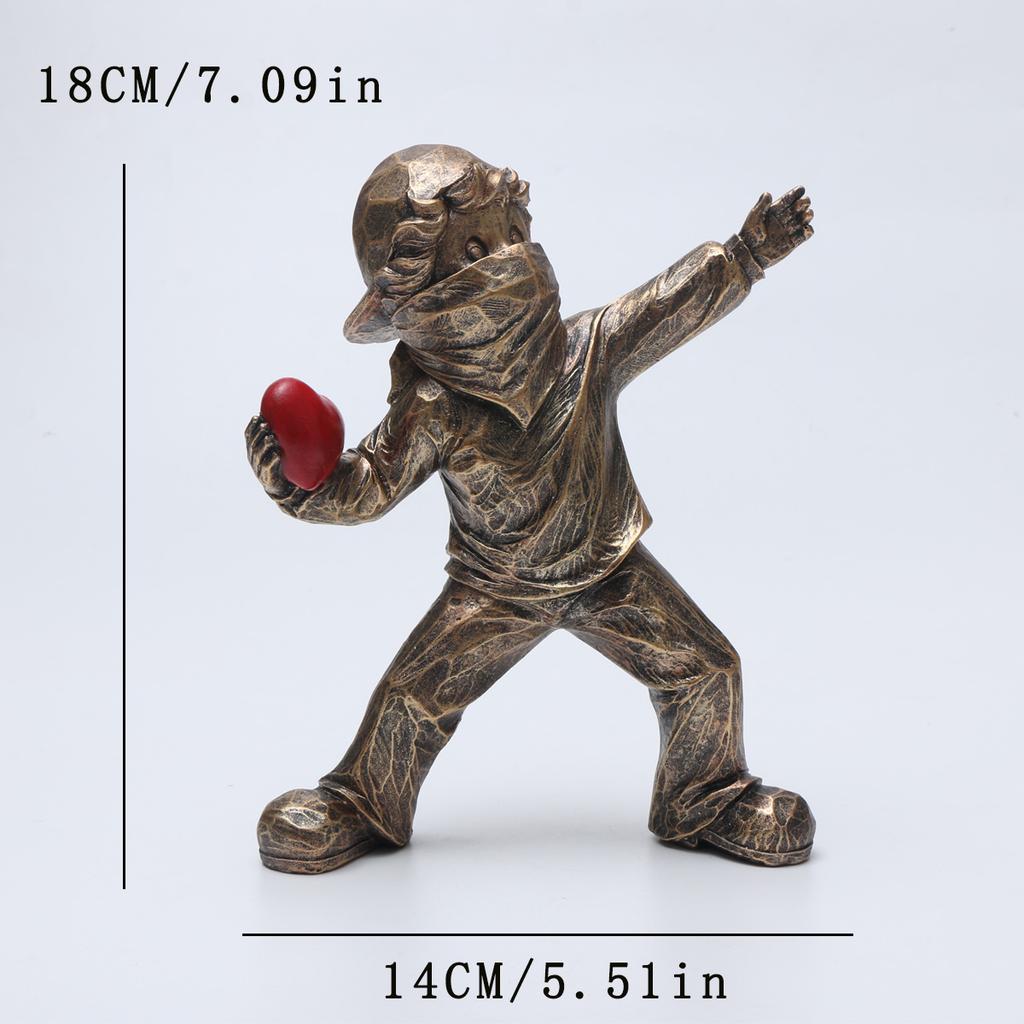 1 шт. Смола Любовь Скульптуры Метатель Камней Статуя Домашнее Украшение Настольные Аксессуары Коллекционная Фигурка Декоративный Интерьер