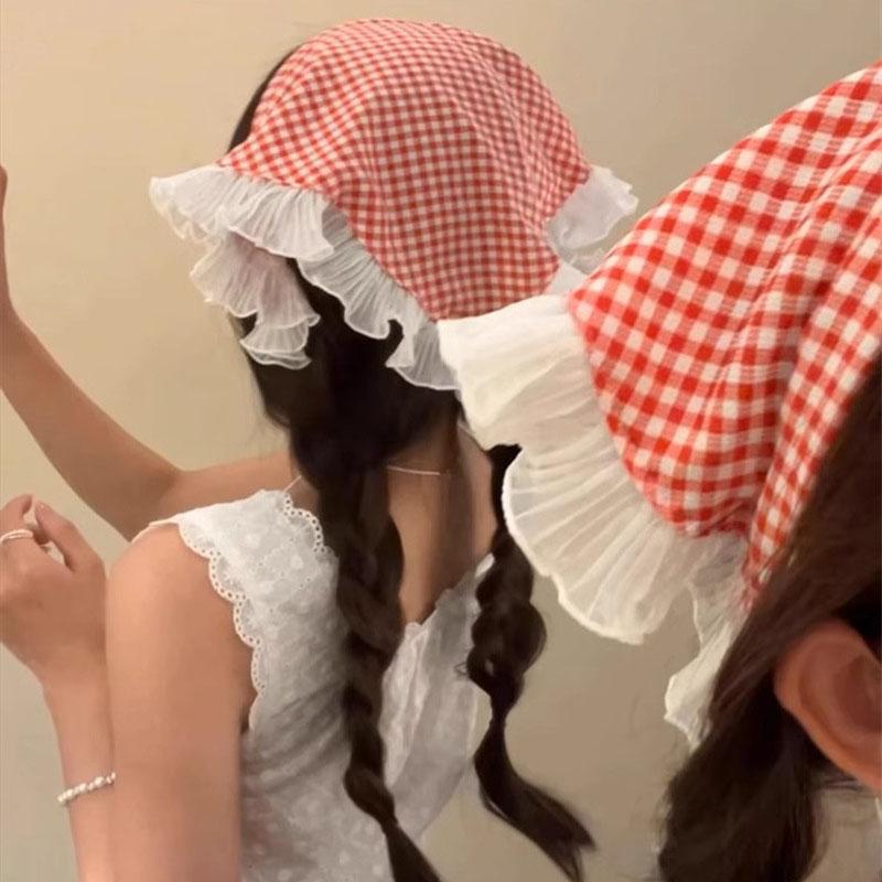 Корейский Ins кружевной шарф для волос повязка для женщин ретро треугольный обруч для волос повязка на голову платок повязка на голову французская дорожная повязка на голову