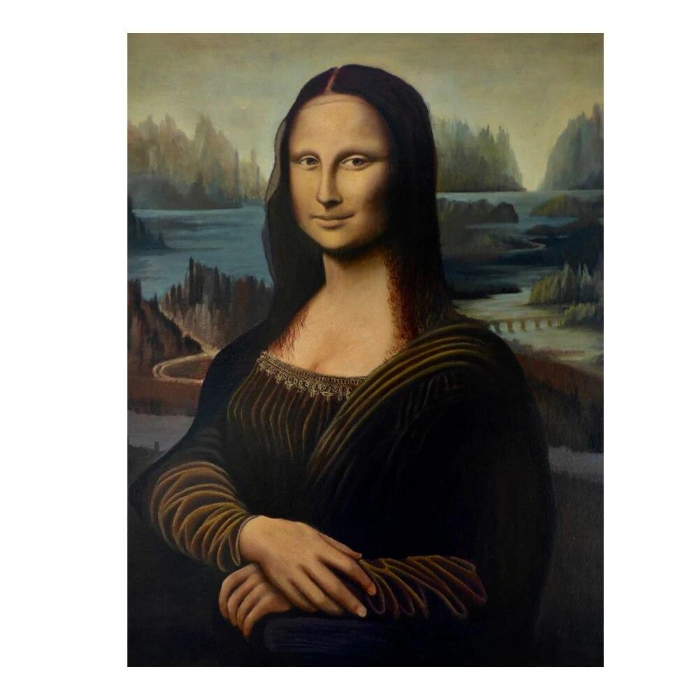 Забавное абстрактное искусство Мона Лиза, холст, картина, современный поп-портрет, постер и принты, уличное искусство, настенные панно для декора домашней комнаты