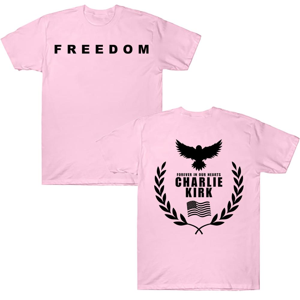 Charlie Kirk Freedom Commemorate T-shirts Harajuku Graphic Cotton T Shirts Streetwear Tribute Memorial American Hero Tees Unisex