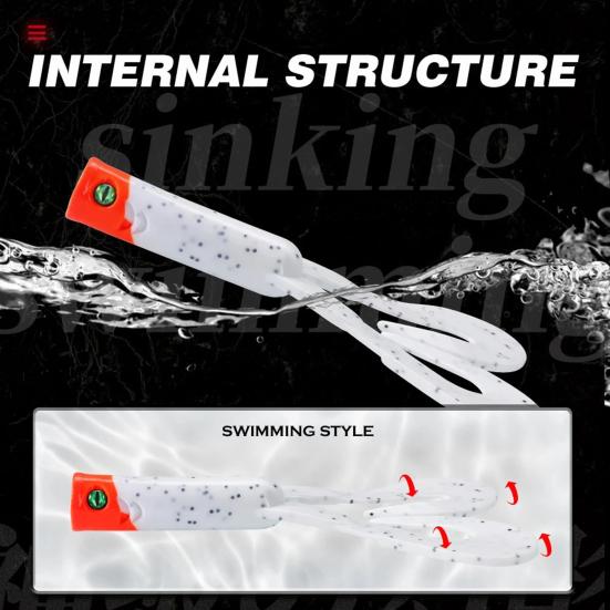 14,5 см / 21,7 г Двойной извивающийся хвост Мягкая приманка Дальний заброс ПВХ Бионическая искусственная приманка для рыбалки на пресноводную и морскую рыбу, форель, окунь