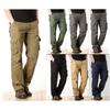 Large Pocket Loose Overalls Men's Outdoor Sports Jogging Military Tactical Pants Elastic Waist Pure Cotton Casual Work Pants