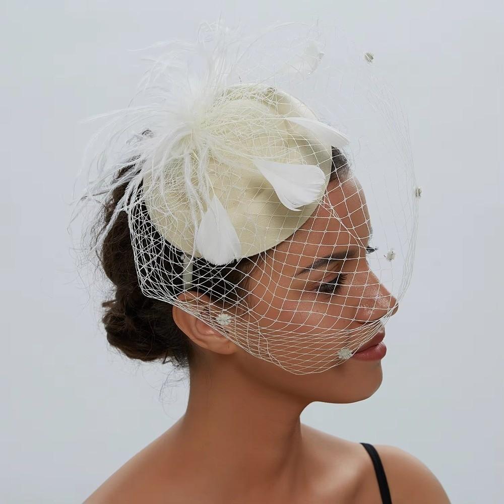 Fishnet Veil Felt Fascinator Hat Elegant Pillbox Hats New Wedding Veil Hat Wedding Party