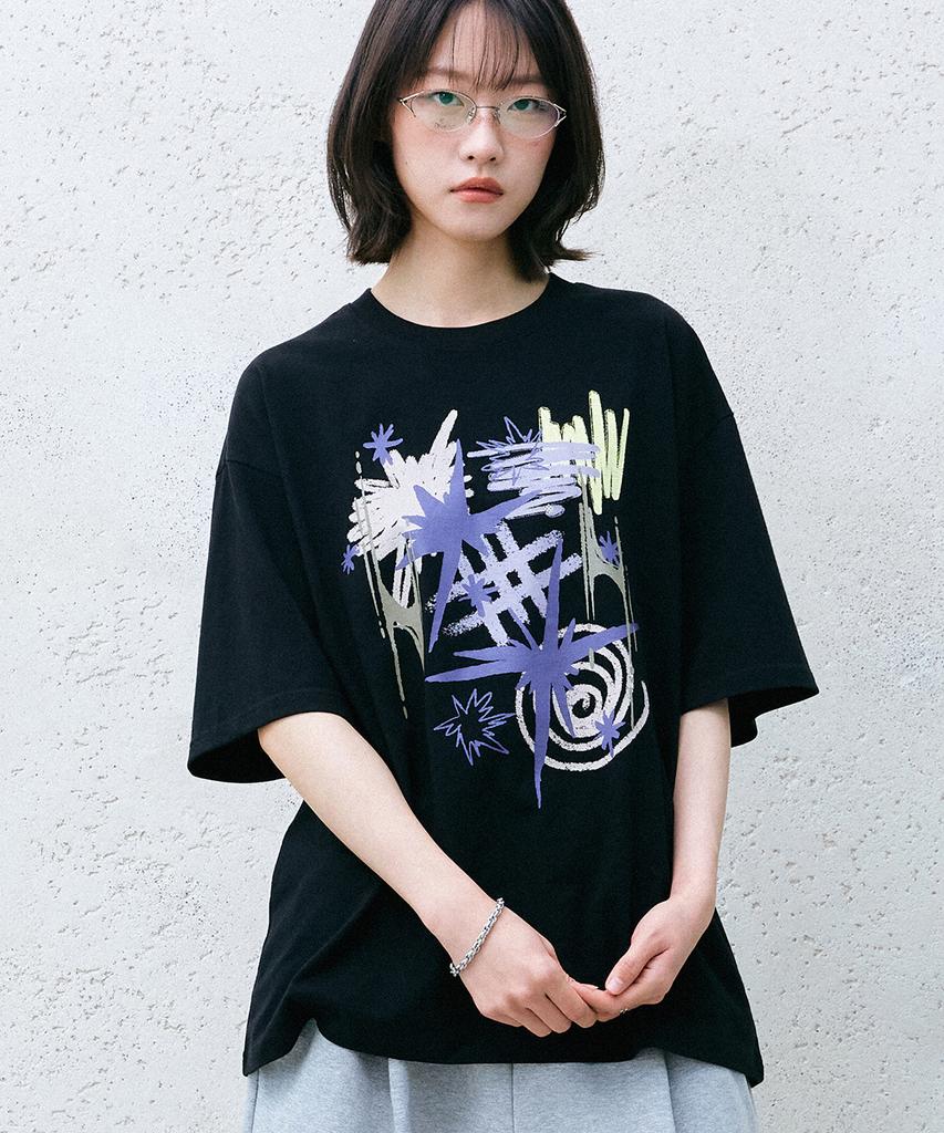 GAKKAI UNIONS Футболка с коротким рукавом Star Scribble Черная