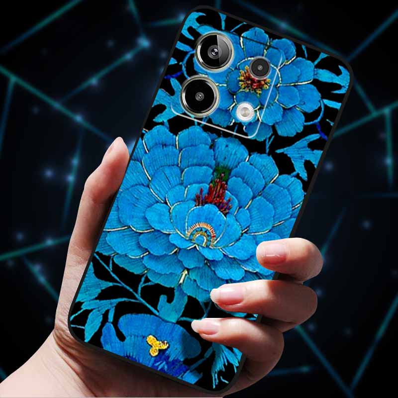 3D Цветочные тисненые чехлы для Redmi Note 13 Чехол Note13Pro 5G Мягкие силиконовые чехлы для телефона для Redmi Note 13 Pro Plus Задняя крышка Сумка