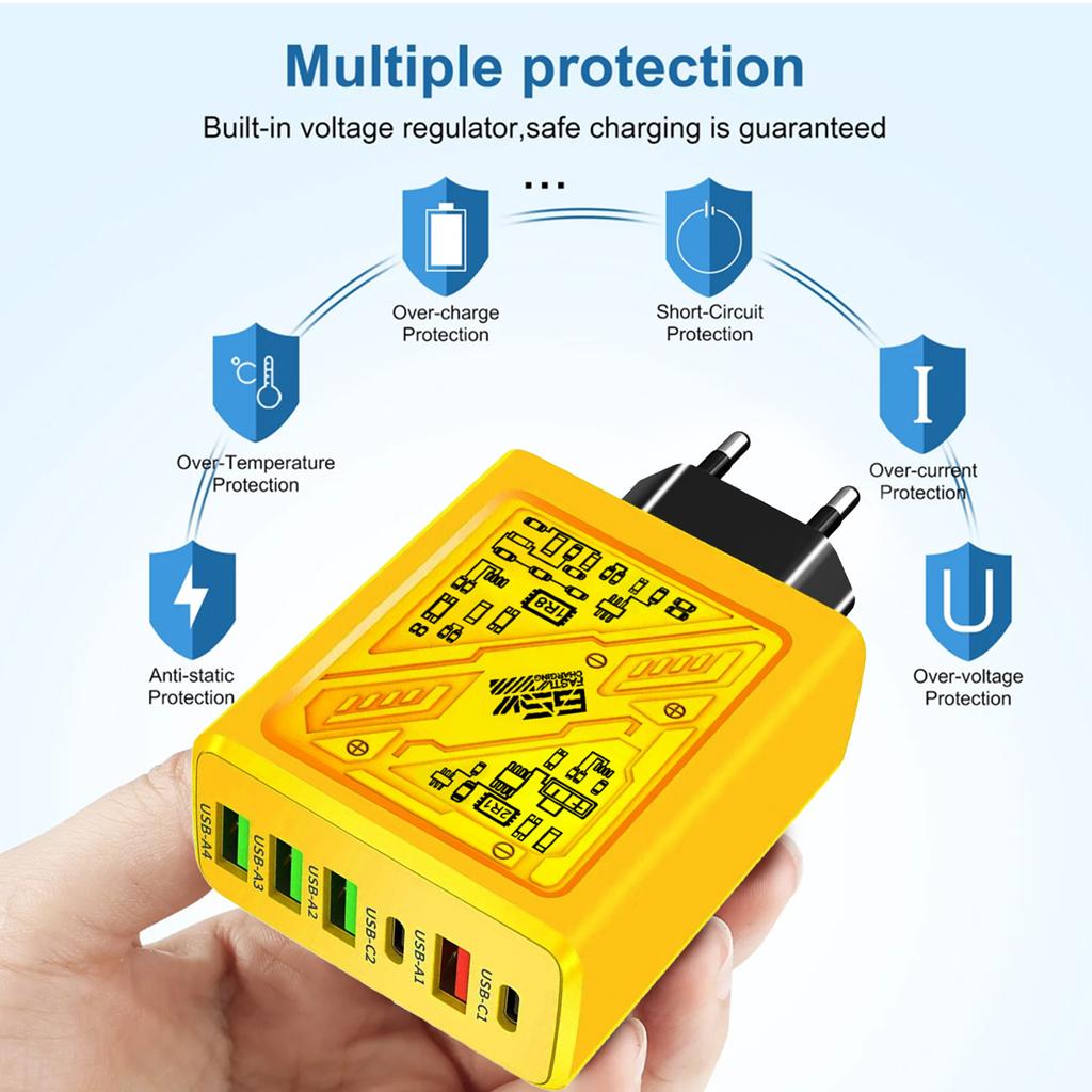 65 Вт USB зарядное устройство Type C кабель для быстрой зарядки QC3.0 дорожные зарядные устройства для iPhone Samsung Xiaomi адаптер для мобильного телефона EU US UK вилка