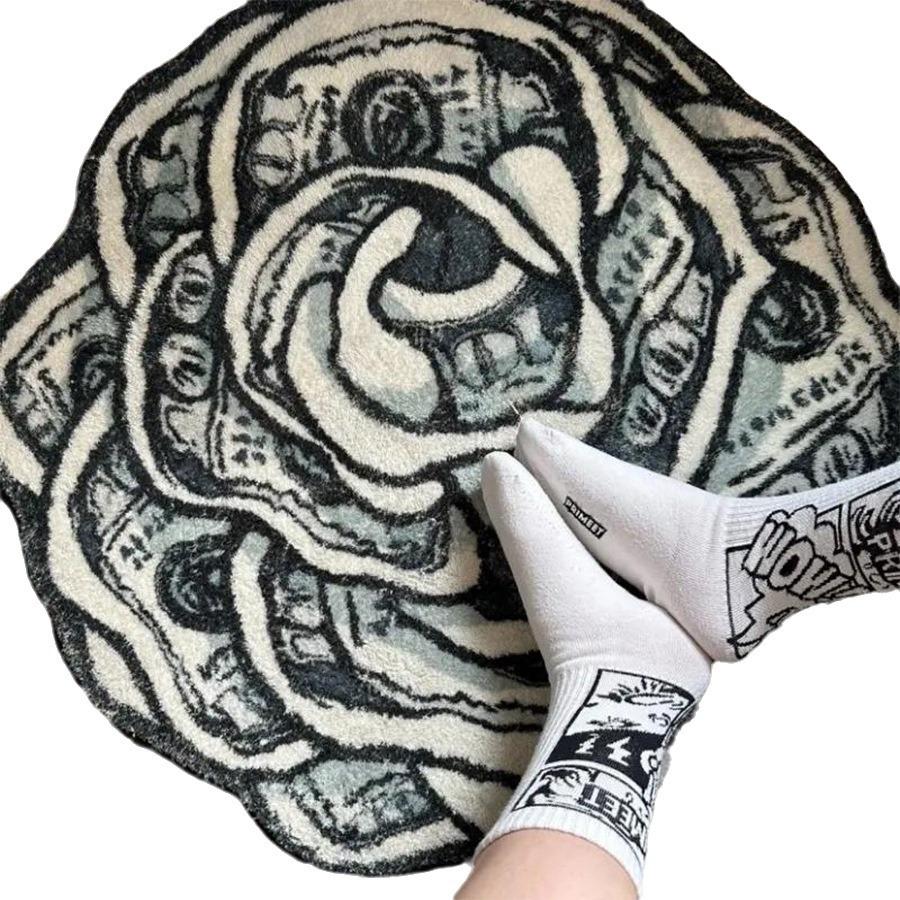 Modern Fresh Irregular Flower Carpets for Living Room Sofas Decoration Bedroom Round Carpet Bedside Art Floor Mats Area Rugs