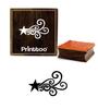 Printtoo Craft Textile Star with Swirls Design Square Wooden Rubber Stamp Block-2 x 2