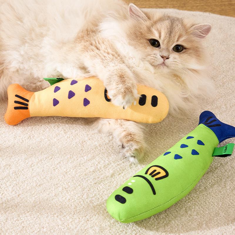 Игрушки с кошачьей мятой, устойчивые к укусам, мультяшные игрушки для жевания кошек, интерактивные игрушки для кошек, имитация рыбок, игрушка в виде котенка, избавляющая от скуки, игрушки для кошек