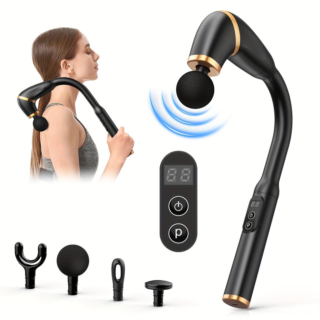 Massage Gun Deep Tissue - Back Massager for Relax Deep Tissue with Extended Handle, 10MM Percussion Less-Shock Neck/Foot/Leg/Shoulder Massager